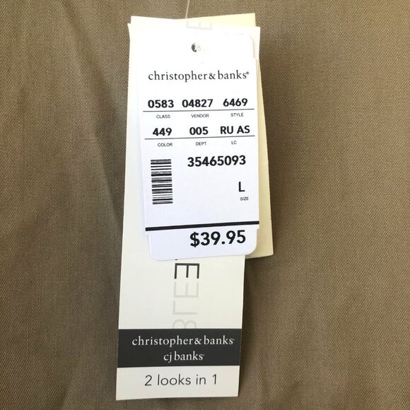 NWT! Christopher & Banks Size L Reversible Hooded Zip Front Vest - Picture 8 of 16